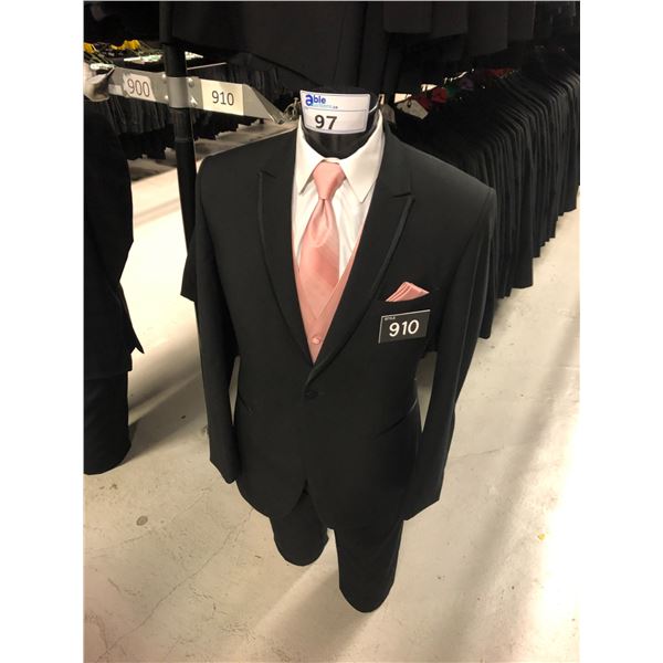 BLACK WOOL SUIT JACKET AND PANTS STYLE 910 APPROX 175 MIXED SIZES