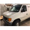 Image 2 : WHITE 2006 FORD E-250 VAN  VIN 1FTNS24L86DA94128, ODO 235950KM, GAS, RD, AC, PW, PL,