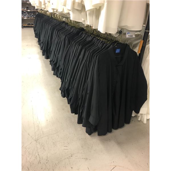 BLACK MEN'S DRESS SHIRTS APPROX  250 MIXED SIZES