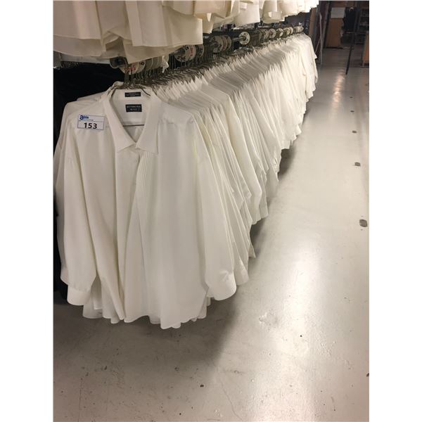 WHITE MEN'S DRESS SHIRTS APPROX 150  MIXED SIZES