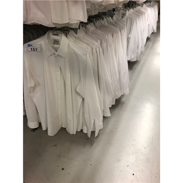 WHITE MEN'S DRESS SHIRTS APPROX 150  MIXED SIZES