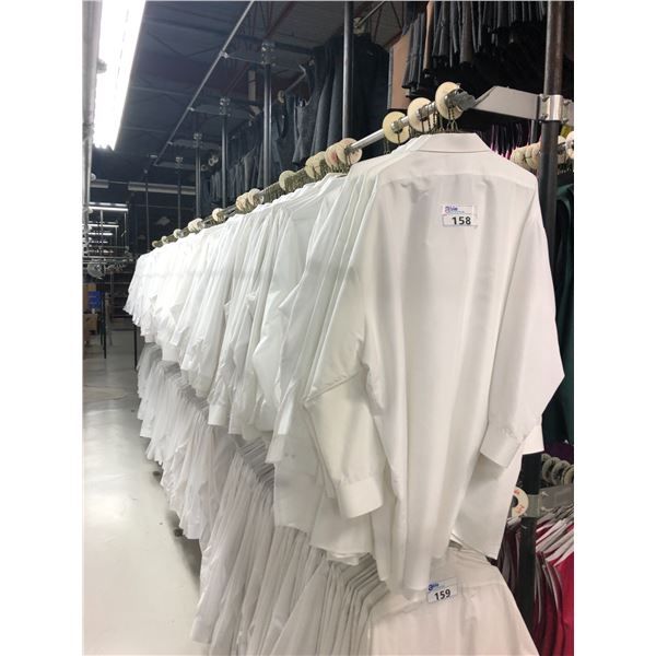 WHITE MEN'S DRESS SHIRTS APPROX 150  MIXED SIZES
