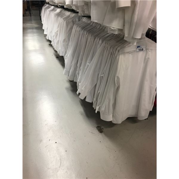 WHITE MEN'S DRESS SHIRTS APPROX 150  MIXED SIZES