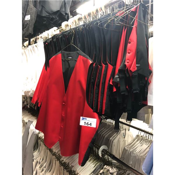 RED/BLACK MEN'S VESTS APPROX 25 MIXED SIZES