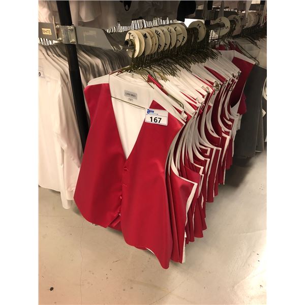 RED/WHITE MEN'S VESTS APPROX 25 MIXED SIZES