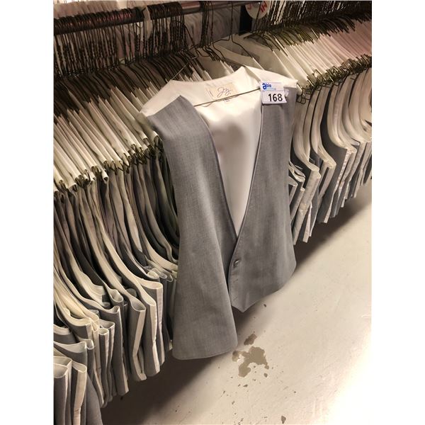 LIGHT GREY /WHITE VESTS APPROX 130 MIXED SIZES