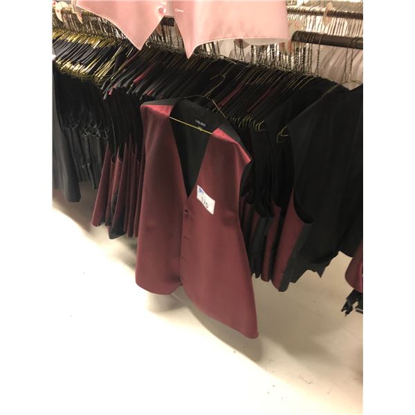 BURGUNDY/BLACKS VEST APPROX 60 MIXED SIZES