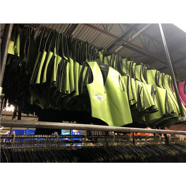 GREEN/BLACK VESTS APPROX 60 MIXED SIZES