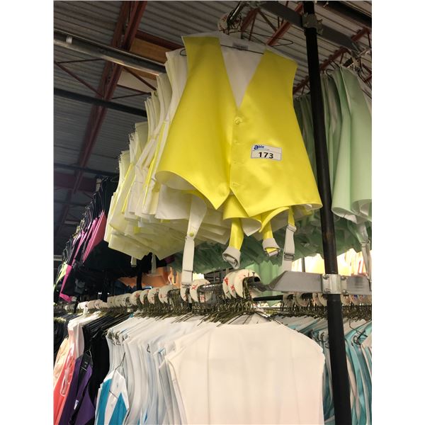 YELLOW/WHITE VESTS APPROX 40 MIXED SIZES