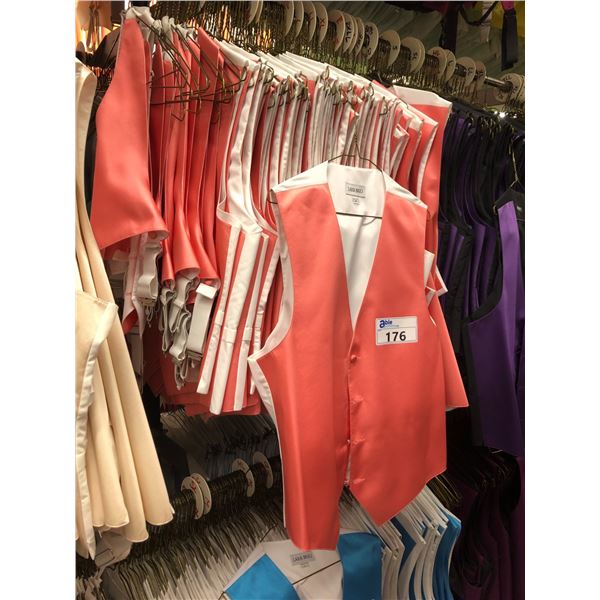 MELON/WHITE VESTS APPROX 30 MIXED SIZES