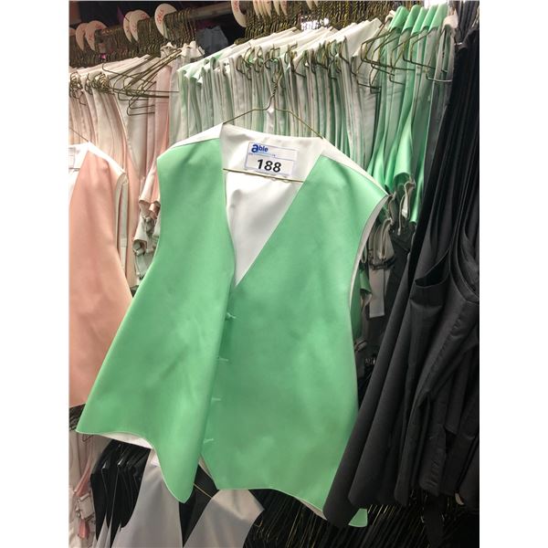 LIGHT GREEN VESTS APPROX 60 MIXED SIZES