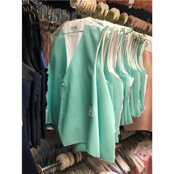 TEAL /WHITE VESTS APPROX 30 MIXED SIZES
