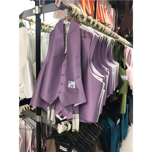 MAUVE PATTERNED VESTS APPROX 40 MIXED SIZES