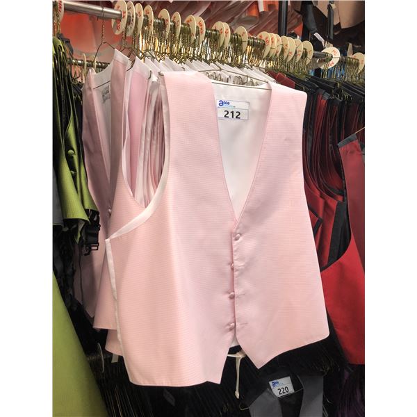 LIGHT PINK PATTERNED VESTS APPROX 30 MIXED SIZES