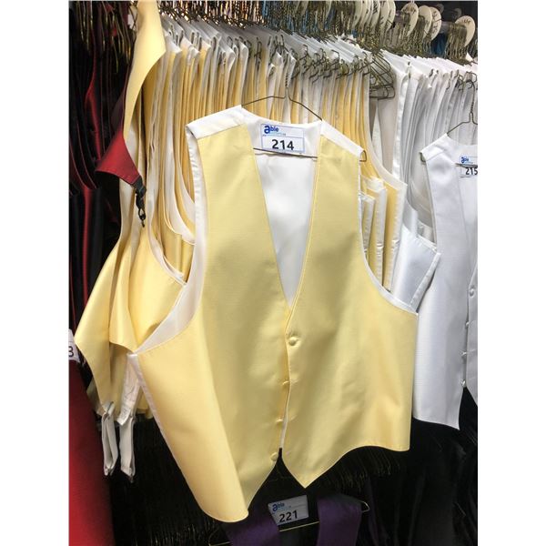 GOLD/WHITE VESTS APPROX 30 MIXED SIZES