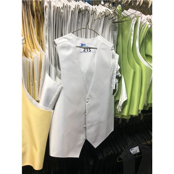 WHITE PATTERNED VESTS APPROX 25 MIXED SIZES