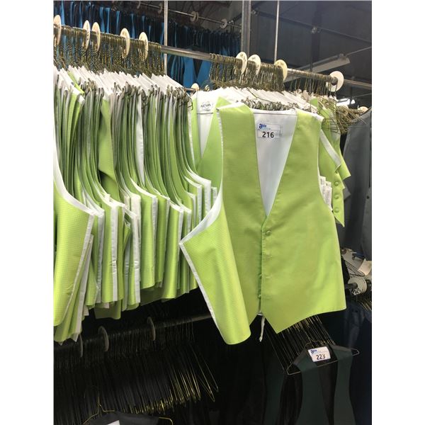 DARK GREEN/WHITE VESTS APPROX 40 MIXED SIZES