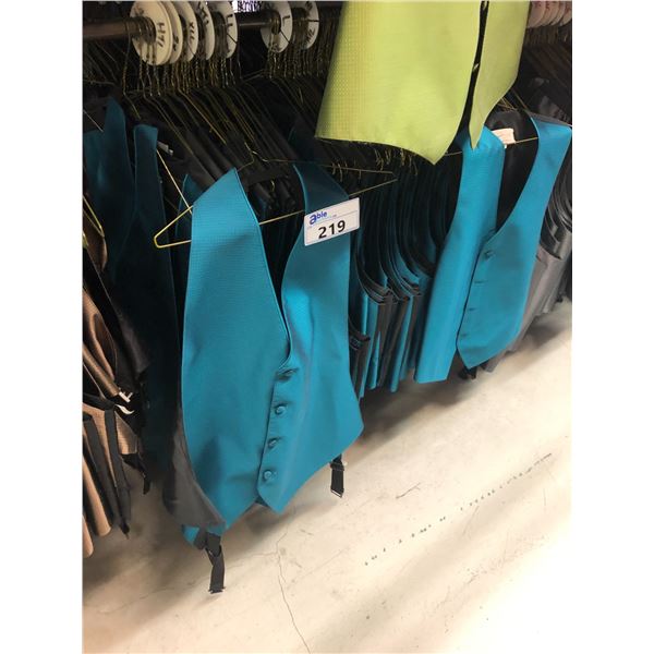 DARK TEAL VESTS APPROX 30 MIXED SIZES