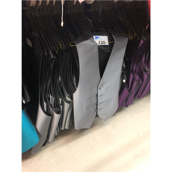 SILVER/BLACK VESTS APPROX 40 MIXED SIZES