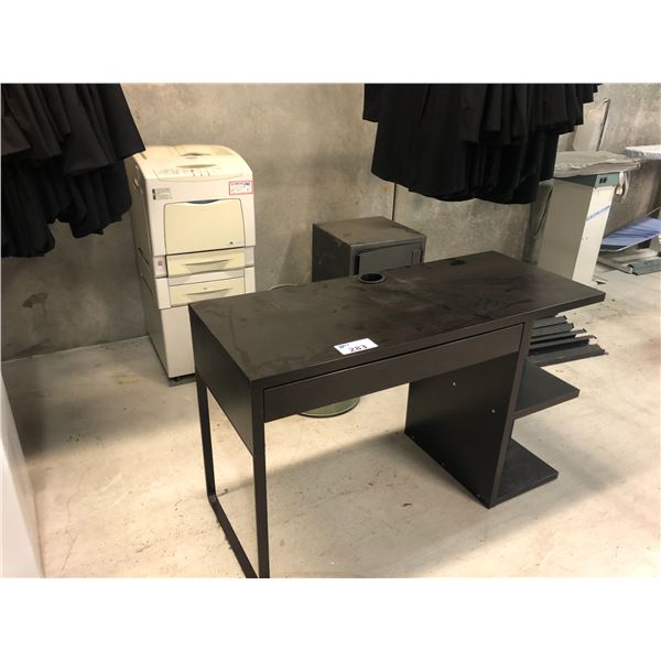 3 SAFES (NO COMBO OR KEYS) SMALL DESK, 3 STEP STOOLS AND RICOH AFICIO CL4000DN NETWORK PRINTER
