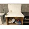 Image 2 : ONE 3'W WORK BENCH AND SMALL WAREHOUSE RACK