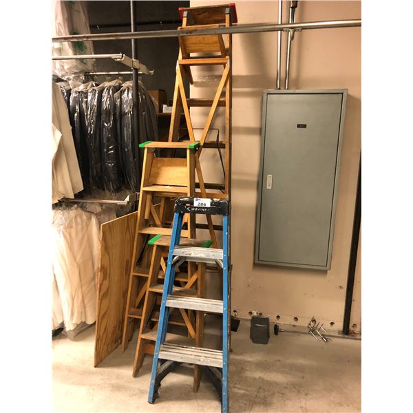 4 ASSORTED SIZE LADDERS