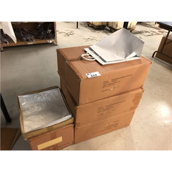 3 BOXES OF PAPER SHOPPING BAGS AND MORE