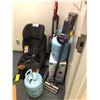 Image 1 : CONTENTS OF STORAGE ROOM INCLUDING VACUUMS, HELIUM TANKS, BALOONS, CHILDREN'S CAR SEAT