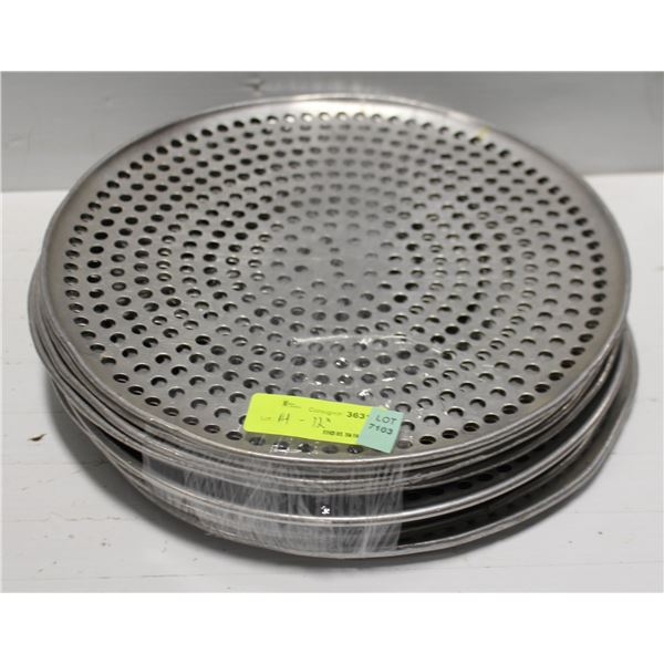 LOT OF 14 ALUMINUM 12" PERFORATED PIZZA PANS