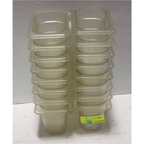 LOT OF 16 CAMBRO 1/9 SIZE POLYCARB INSERTS