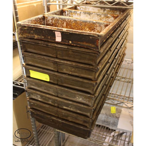 STACK OF EIGHT 5 SECTION LOAF BAKING PANS