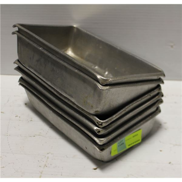 LOT OF 6 ALUMINUM LOAF PANS 9.5" X 5.5" X 2"