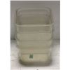 LOT OF 4 POLY CARB 2QT DRY INGREDIENT BINS W/ NO