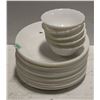 STACK OF 24 MELAMINE 7.5" PLATES W/ 5 MELAMINE 4"