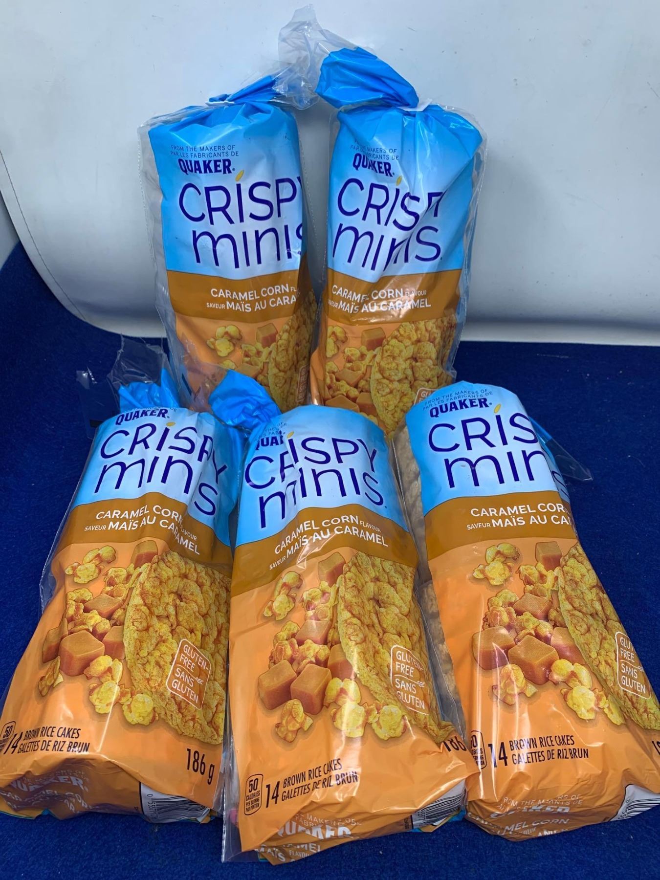 Quaker Crispy Minis-Caramel Corn (5 x 186g)