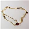 Image 1 : Silver Multiple Gemstone Necklace (~Size 0) (~length 18inches) (~weight 4.62g), Suggested Retail Val