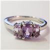 Image 1 : Silver Amethyst Ring (~Size 6.5)(Ring is resizable for $40) (~length 0inches), Suggested Retail Valu