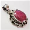 Image 2 : Silver Ruby W/ Cord Pendant (~Size 0) (~length 0inches) (~weight 4.76g), Suggested Retail Value $160