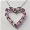 Image 1 : Silver Created Pink Sapphire Necklace (~Size 0) (~length 18inches), Suggested Retail Value $120