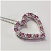 Image 2 : Silver Created Pink Sapphire Necklace (~Size 0) (~length 18inches), Suggested Retail Value $120