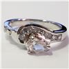 Image 1 : Silver Cubic Zirconia Ring (~Size 6)(Ring is resizable for $40) (~length 0inches) (~weight 3.22g), S