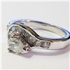 Image 2 : Silver Cubic Zirconia Ring (~Size 6)(Ring is resizable for $40) (~length 0inches) (~weight 3.22g), S
