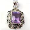 Image 1 : Silver Amethyst W/ Cord Pendant (~Size 0) (~length 0inches) (~weight 4.68g), Suggested Retail Value 