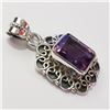 Image 2 : Silver Amethyst W/ Cord Pendant (~Size 0) (~length 0inches) (~weight 4.68g), Suggested Retail Value 