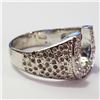 Image 2 : Silver Cubic Zirconia Ring (~Size 8)(Ring is resizable for $40) (~length 0inches) (~weight 4.48g), S