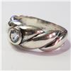 Image 2 : Silver Cubic Zirconia Ring (~Size 9)(Ring is resizable for $40) (~length 0inches) (~weight 4.77g), S