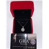 Image 1 : Rhodium Plated .925 Silver 2.0 Carat Brilliant cut Moissanite Pendant & Chain Appraised $1680.00