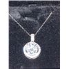 Image 2 : Rhodium Plated .925 Silver 2.0 Carat Brilliant cut Moissanite Pendant & Chain Appraised $1680.00