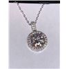 Image 3 : Rhodium Plated .925 Silver 2.0 Carat Brilliant cut Moissanite Pendant & Chain Appraised $1680.00