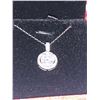 Image 2 : Sterling Silver Stamped Rhodium Plated 2.0 Round Cut Solitaire Moissanite Pendant & Chain Set Apprai